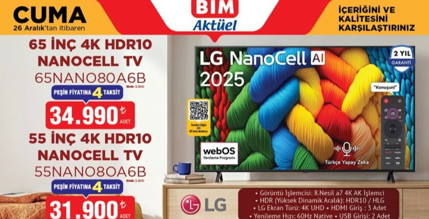 BİM 26 Aralık Aktüel: LG NanoCell TV alınır mı, neden alınmaz? LG 65NANO80A6B İncelemesi ve Özellikleri