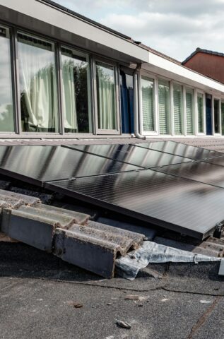 How are solar panels mounted on a roof?