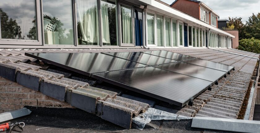 How are solar panels mounted on a roof?