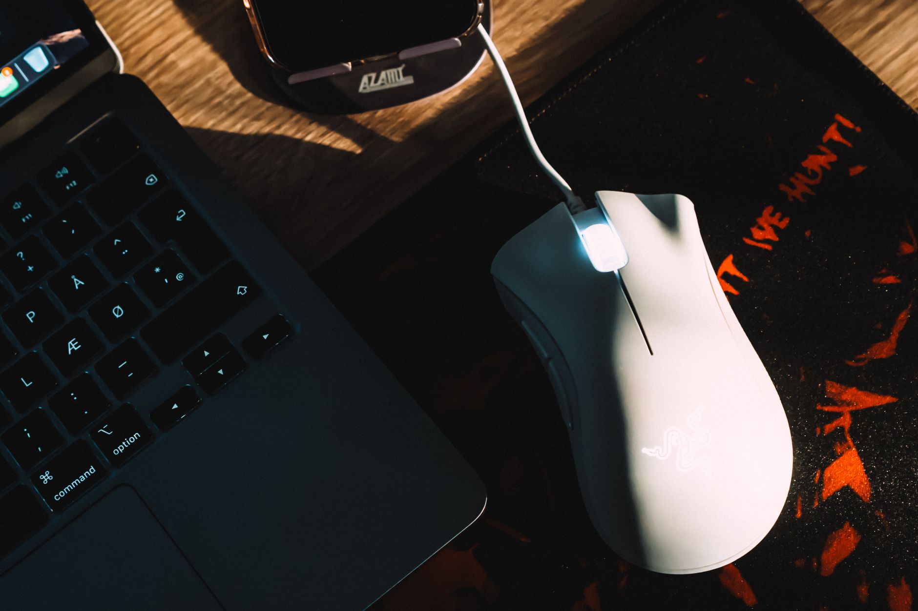 Valorant rank atlama - close up gamer hands on keyboard and mouse at desk natural lighting photorealistic